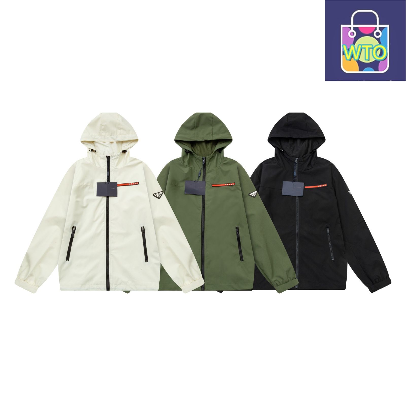 本日限定特価】PRADA メンズ フーディー トライアングルロゴ 3色