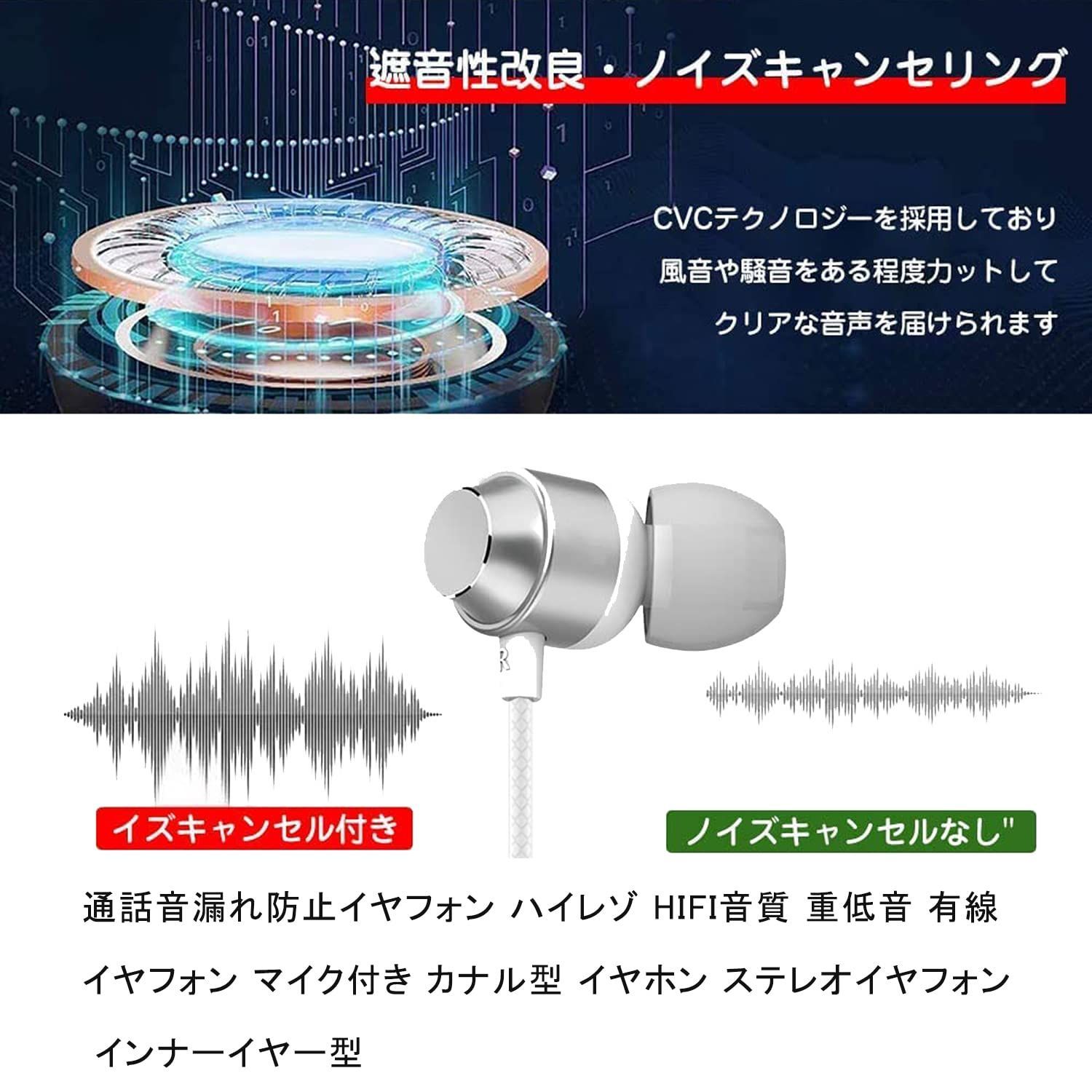 有線イヤホンマイク付きリモコン付きインナーイヤー型多機種対応