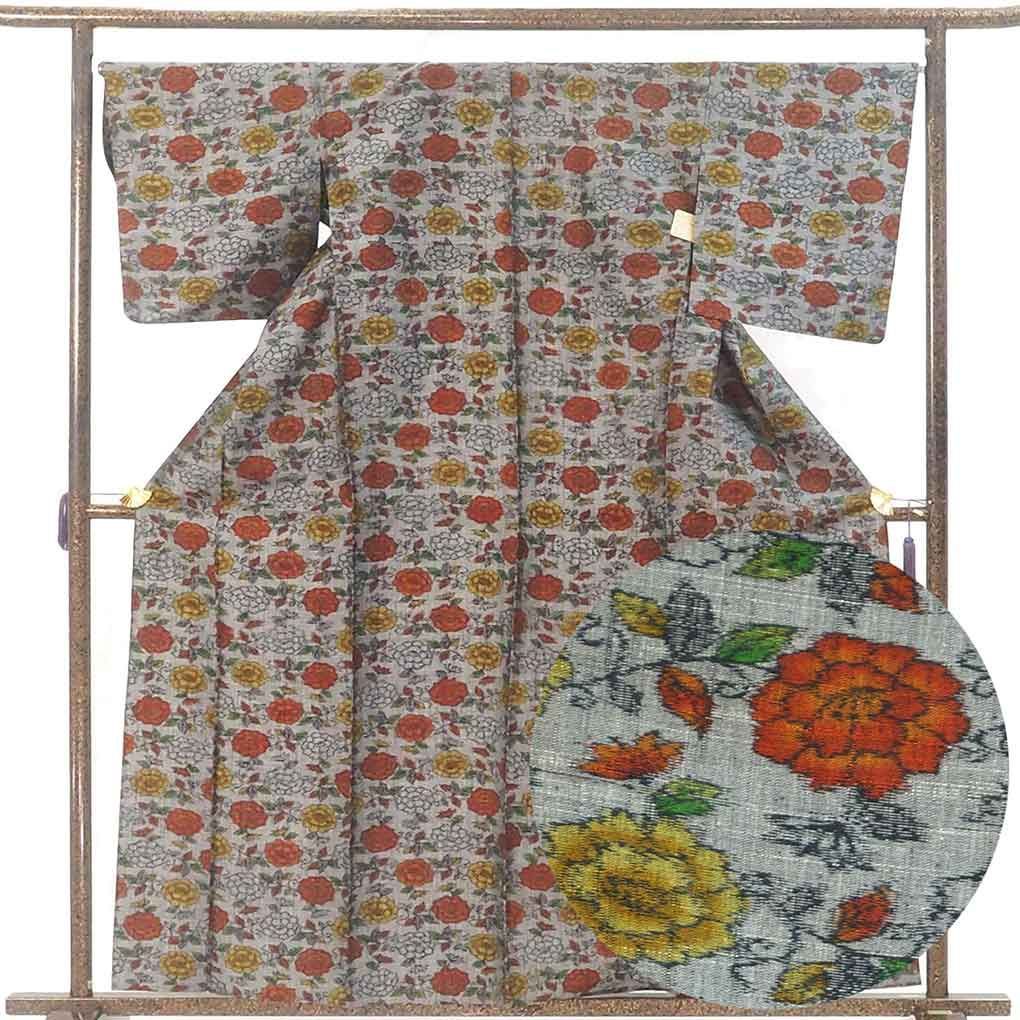 平和屋着物○上質な紬 京風景草木文 正絹 逸品 CAAW3618vf