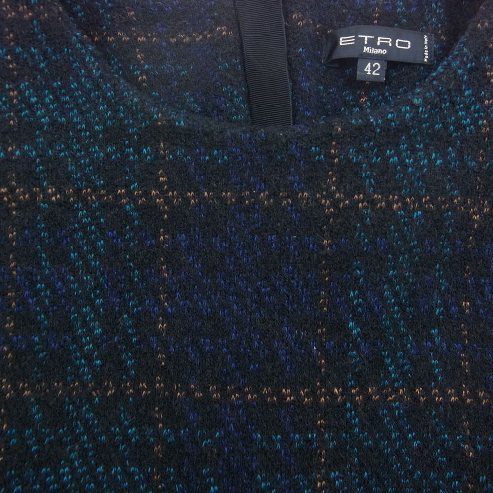 ETRO エトロ ニットジャケット　マルチカラー　サイズ40 イタリア製 ETRO エトロ 162-18617-0638 半袖 ニット 背面ジップ マルチ