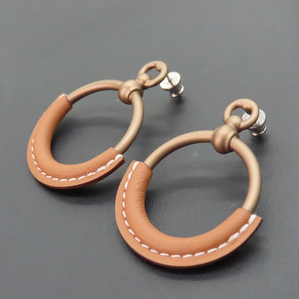 【HERMÈS 】エルメス　ループグラン アルミニウレザー エルメス ループグラン ペンダント レザー×メタル エトゥープ