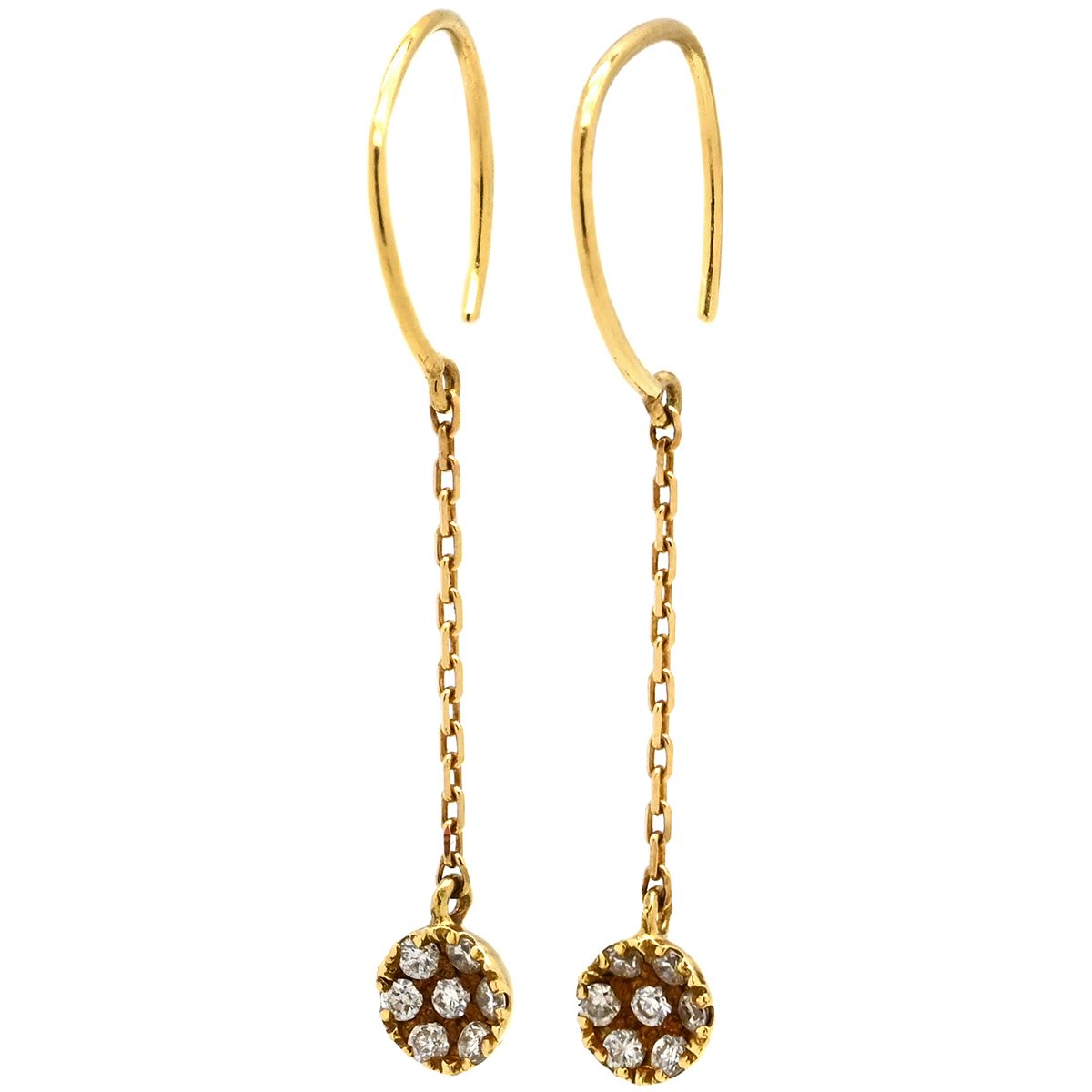 アーカー AHKAH ピアス ドリームスペルラウンド K18YG ダイヤモンド イエローゴールド AHKAH Au750 18K 18金 メレダイヤ ドロップ プチサイズ 小さめ AB1729010400 箱