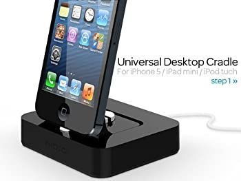 -非常に良い KiDiGi クレードル for iPhone5 iPad mini iPod tuch Lightning ブラック