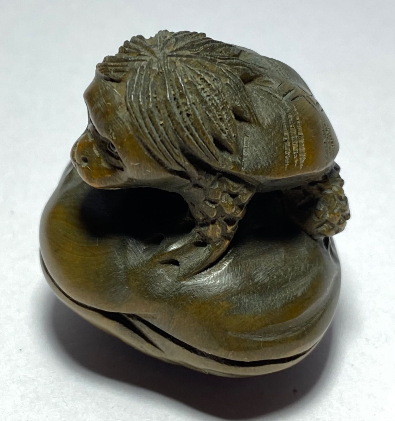 柘植材 置物 猿彫刻 中裸婦、春画珍品 黄楊繊細彫刻 木製