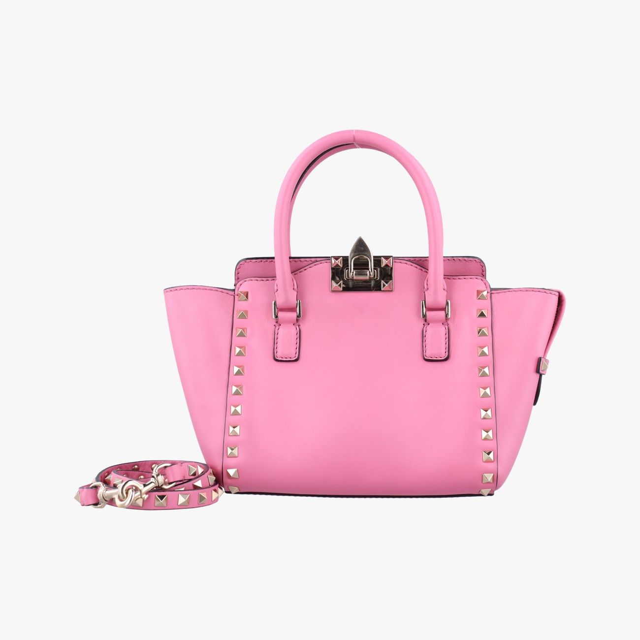 ヴァレンティノValentinoロックスタッズ ピンク レザー 製番不明