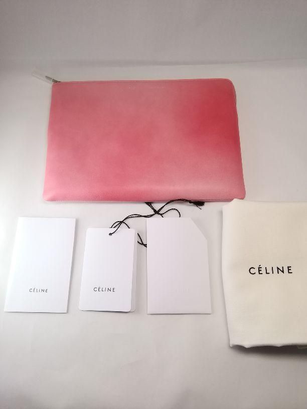 新品☆セリーヌ ビニールバッグ付き クラッチ ピンク - メルカリ