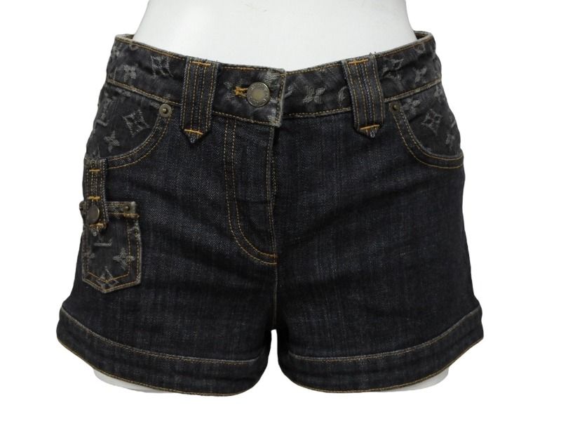 LOUIS VUITTON ルイヴィトン モノグラム ショートパンツ RW081W MPA08CF7 ダークネイビー コットン サイズ34 4b007660