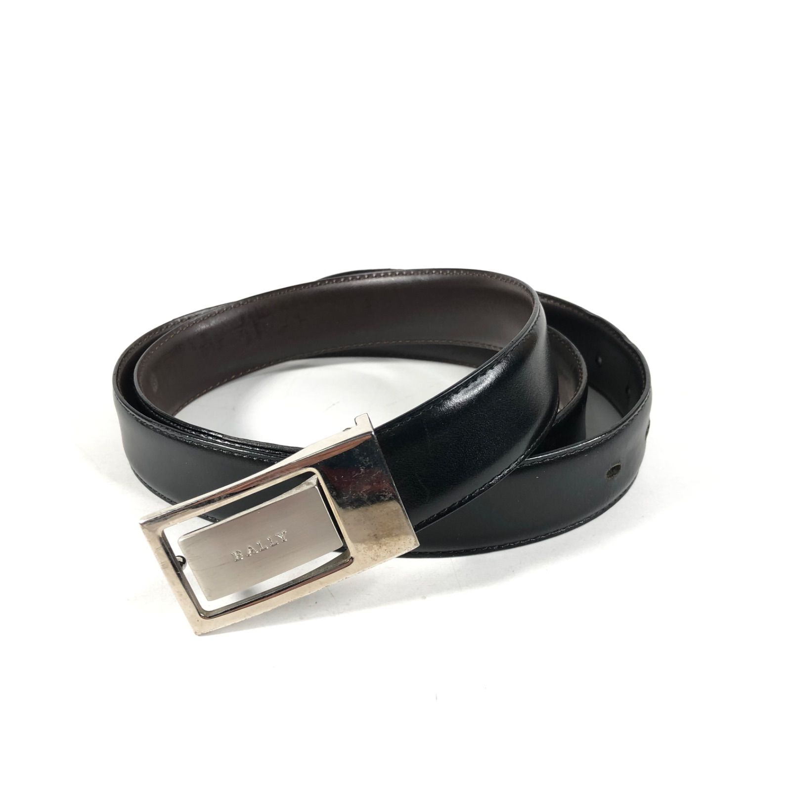 □新品/未使用□ BALLY 節約 レザー リバーシブルメンズベルト