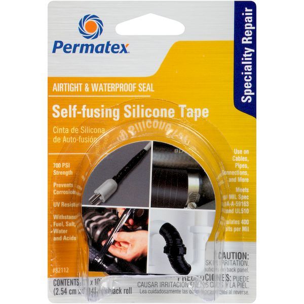 【新品・7営業日以内発送】パーマテックス Permatex PTX82112 強力自己融着シリコンテープ 黒 2．5cm×25cm【沖縄離島販売不可】