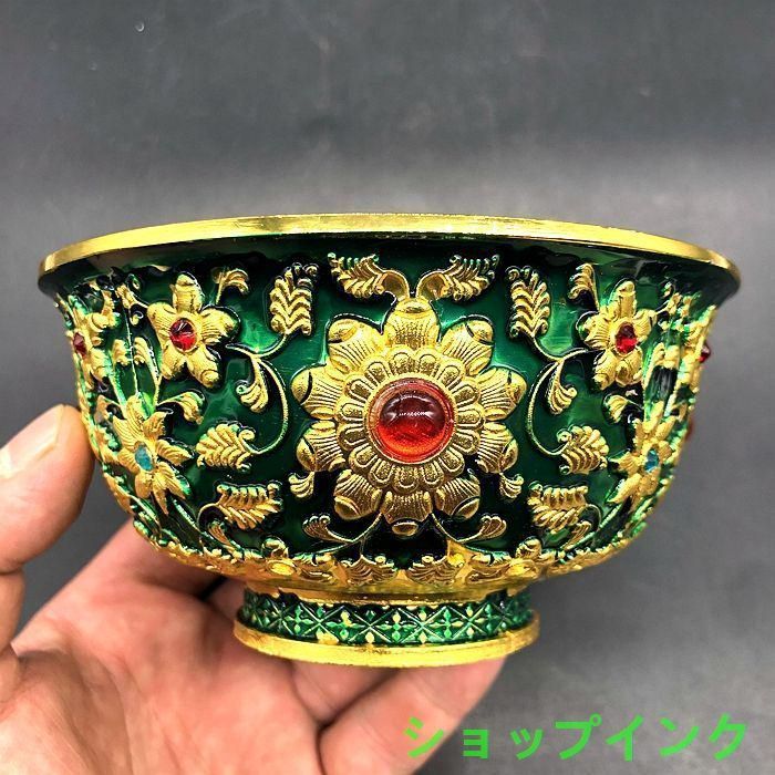 大清乾隆 花開富貴景泰藍花開富貴碗 装飾品 現代工芸品 美術品