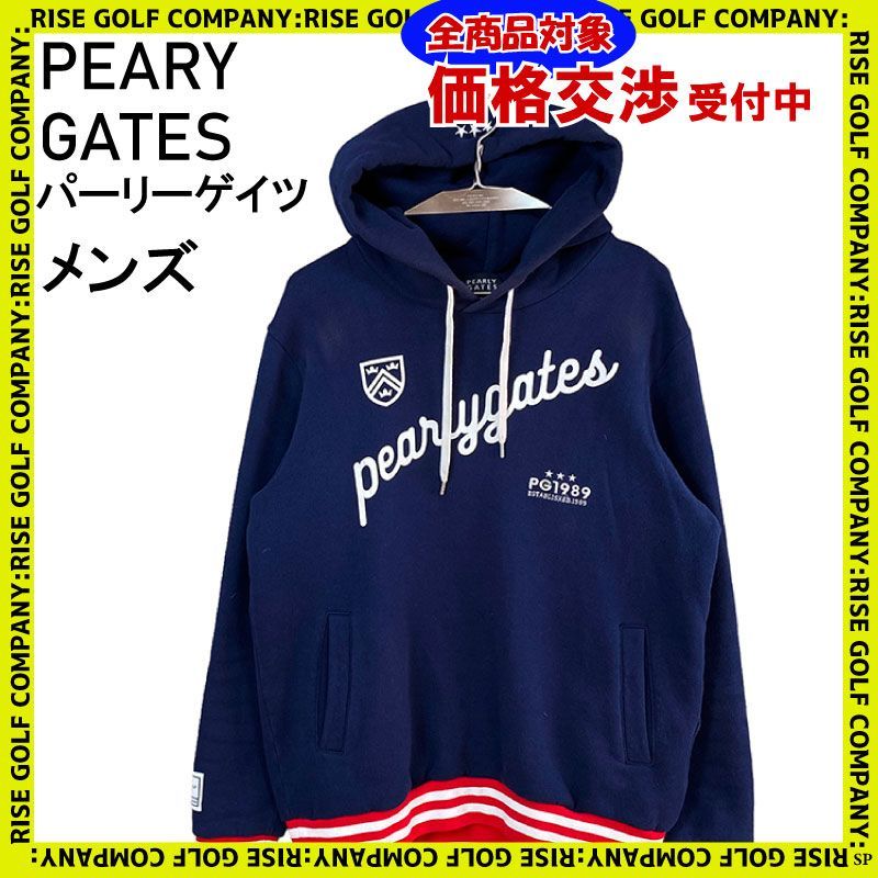 PEARLY GATES パーリーゲイツ パーカー 裏起毛 ネイビー 5 メンズ