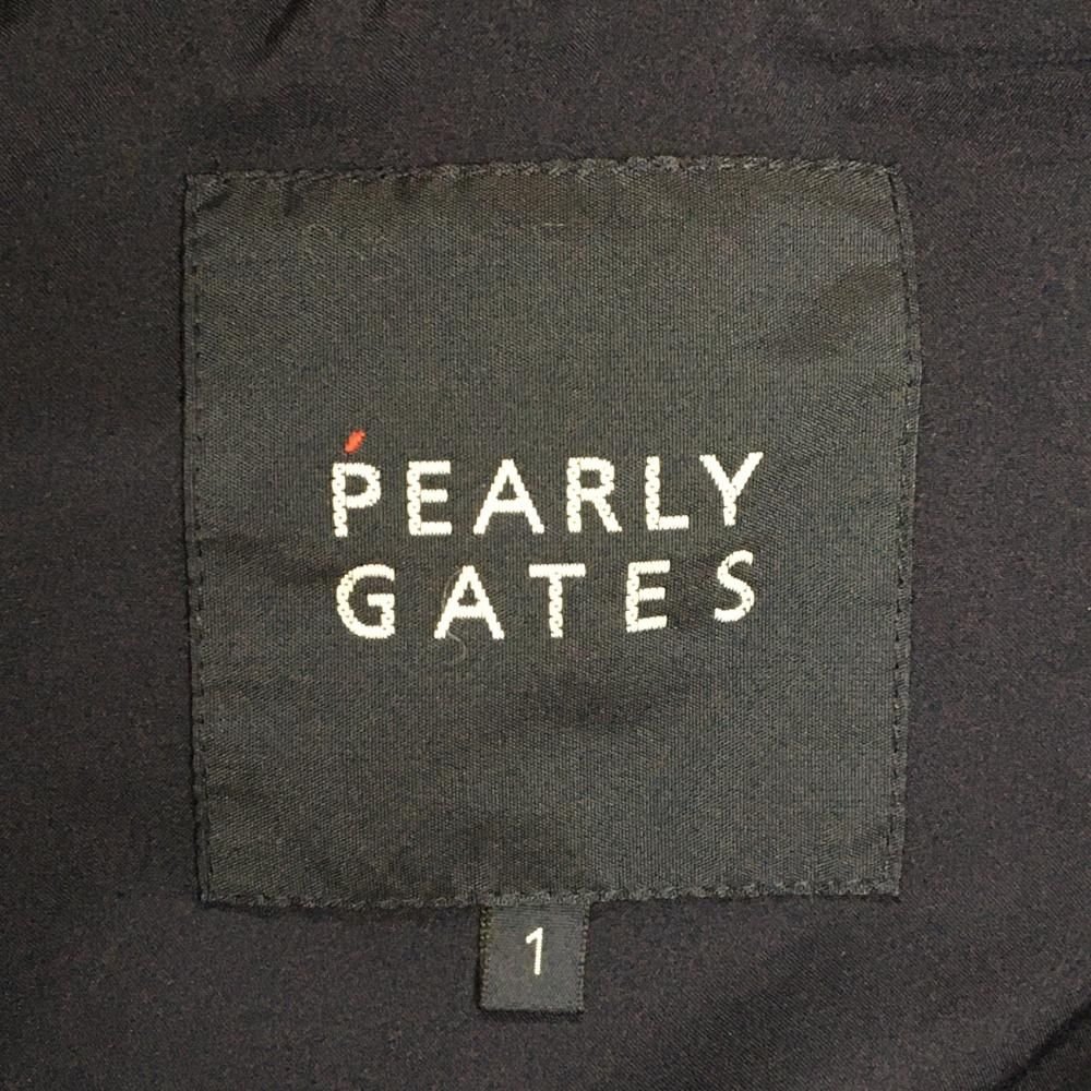 デザイン・サイズが豊富。 超 パーリーゲイツ 中綿2WAYベスト ネイビー×白 織生地 ロゴ総柄 レディース 1 M ゴルフウェア モデル PEARLY GATES 満足保障！