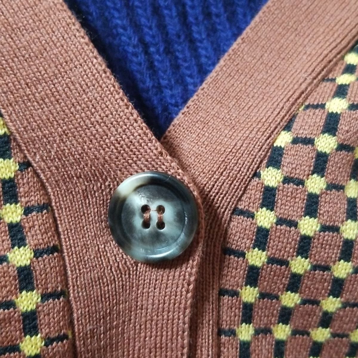  MARNI マルニ カーディガン サイズ40 M レディース - ブラウン×ネイビー×マルチ 長袖 長袖 カーディガン ボレロ アンサンブル