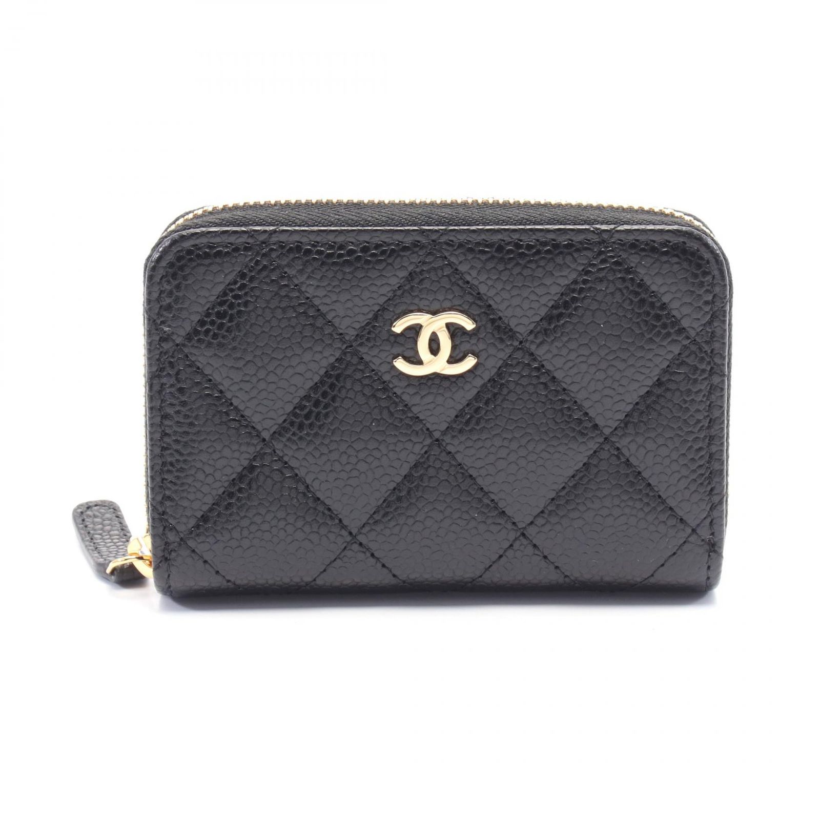 シャネル CHANEL コインケース クラシック ジップ コインパース マトラッセ AP0216 ブラック キャビアスキン グレインドカーフ マトラッセ コインケース レディース Used A