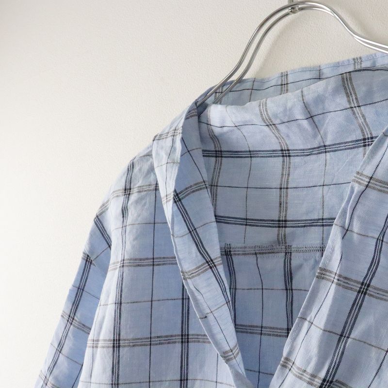 エブール ebure リネン チェックシャツ