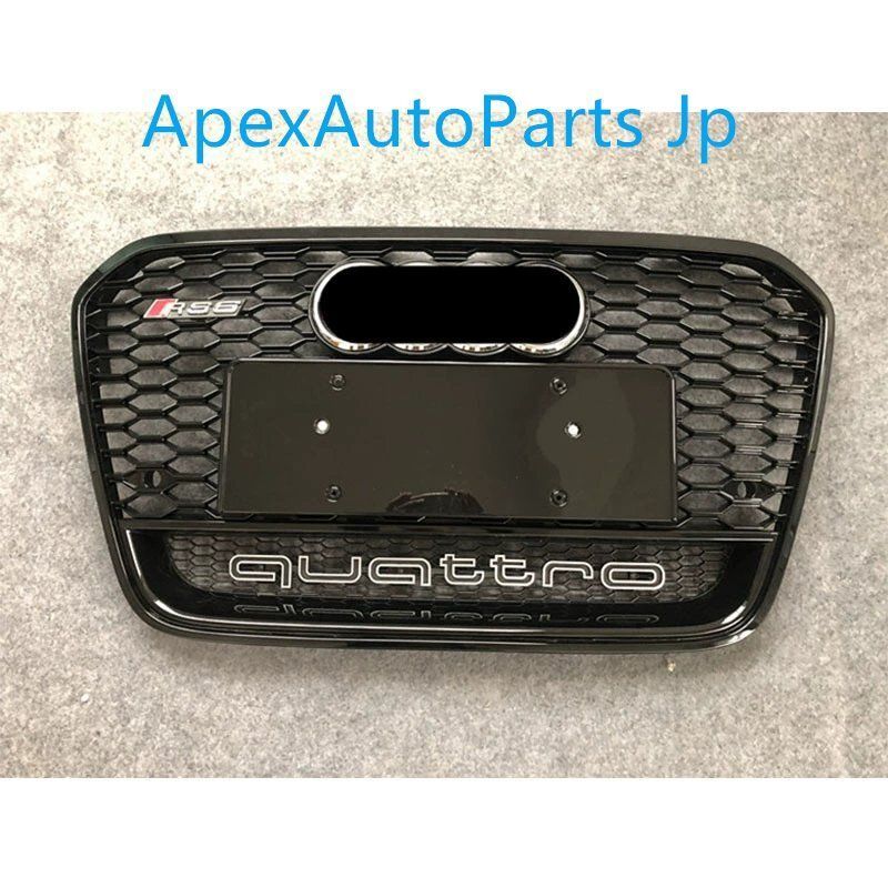 アウディA6L 改造用グリル 2012-2015年モデル C7 ハニカムフロントグリル RS6グリル エンブレム付きCW11LYX FFCRYSTALESIA_COM