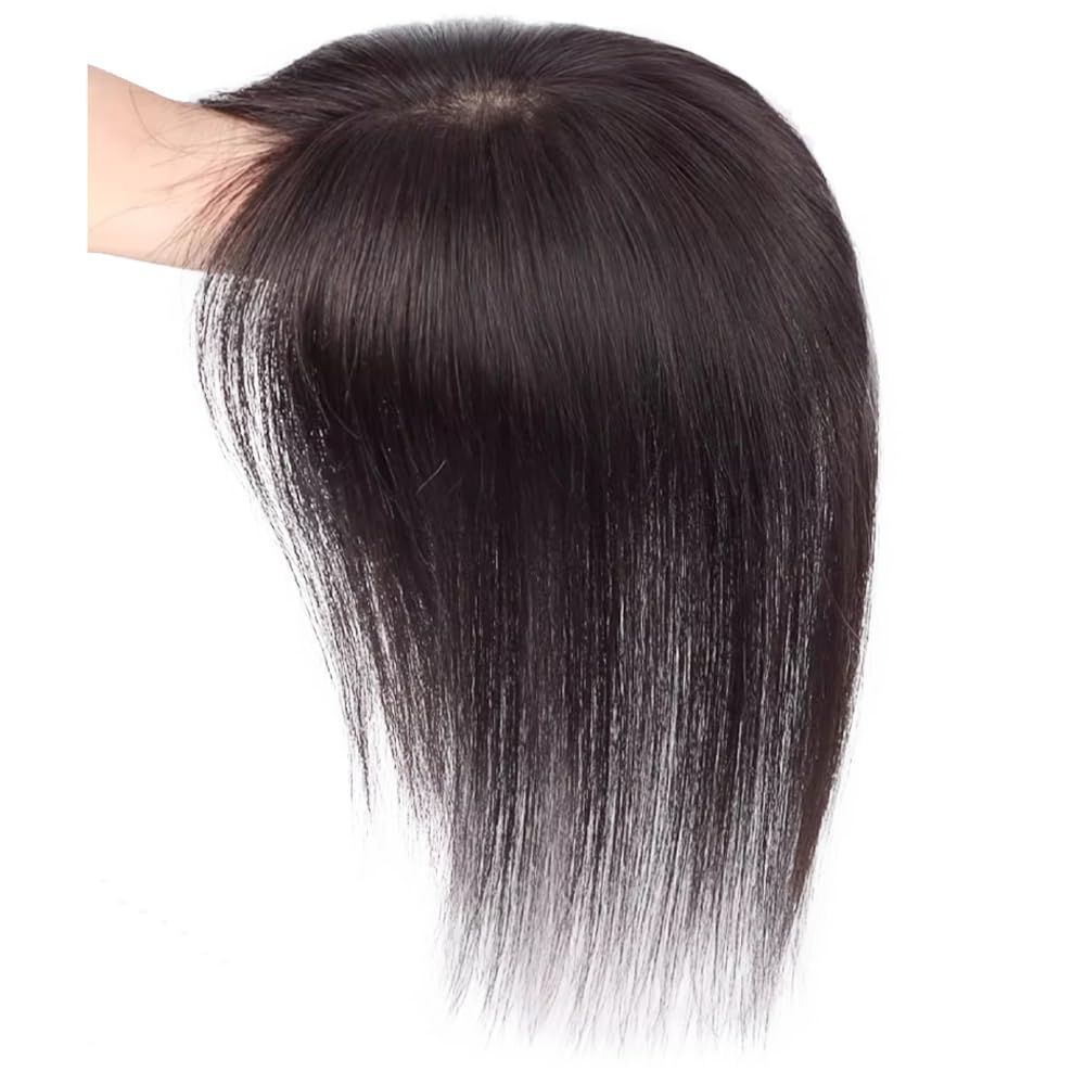 ヘアピース ポイントウィッグ 総手植え 黒いネット 部分ウィッグ 人毛 レディース ウィッグ 医療用 QIAOXI 自然 頭頂部 白髪隠し 分け目 軽薄 通気 女性用 トップカバー 増毛 増量