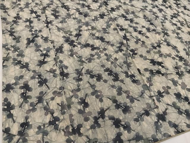 平和屋着物▽小紋 単衣 雪輪草花文 洗える着物 AAAU8700fy 平和屋着物