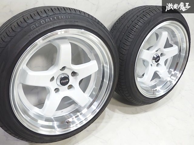 17インチ 9J+18 PCD114.3 5穴 Cleave FL53 2本 ドリケツに シルビア