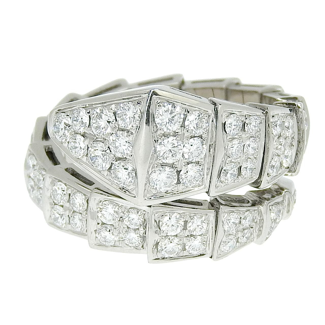 K18 スネーク 蛇モチーフ ダイヤモンド指輪11.5号