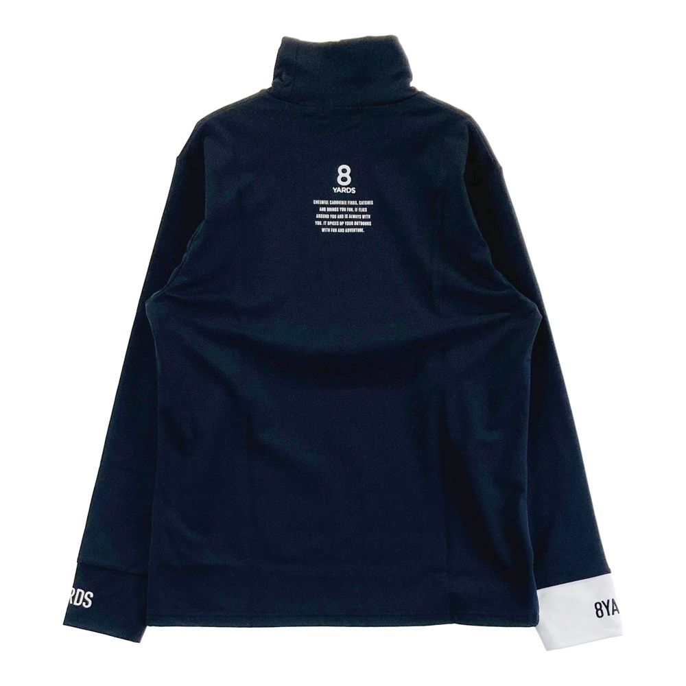 サイズ：2XL 8YARDS ハチヤーズ  ハイネック長袖Tシャツ  ブラック系 [240101488814] ゴルフウェア メンズ ストスト サイズ：2XL 8YARDS ハチヤーズ ハイネック長袖Tシャツ ブラック