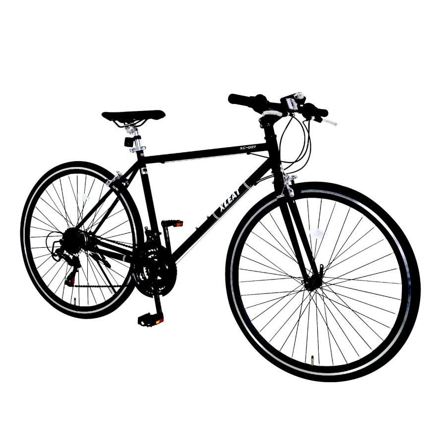 クロスバイク 700c 自転車 21段変速 シマノ製 クロモリ 軽量 ライト スタンド 通勤 通学 ブラック ホワイト 2448 2449 2450