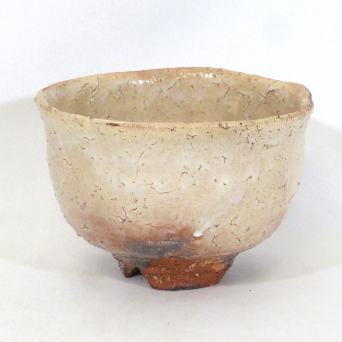 一月の特売品】松龍山 緑栄窯 松野龍司作 萩焼 配送 茶碗 割高台