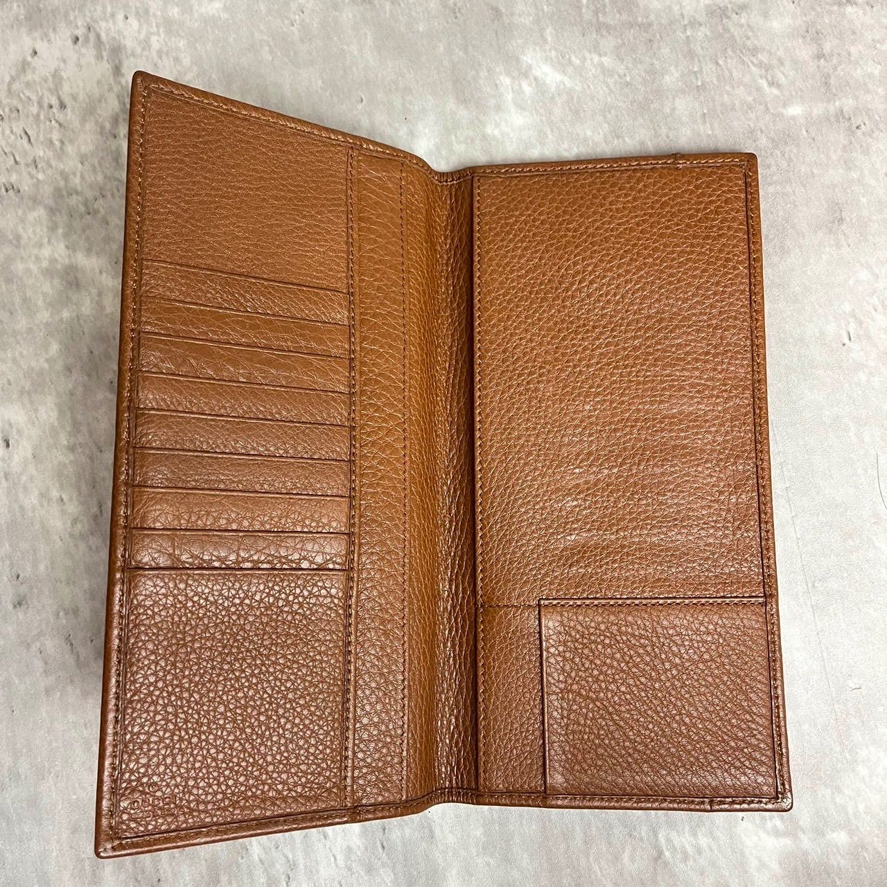 美品 グッチ GUCCI 二つ折り財布 茶色 レディース
