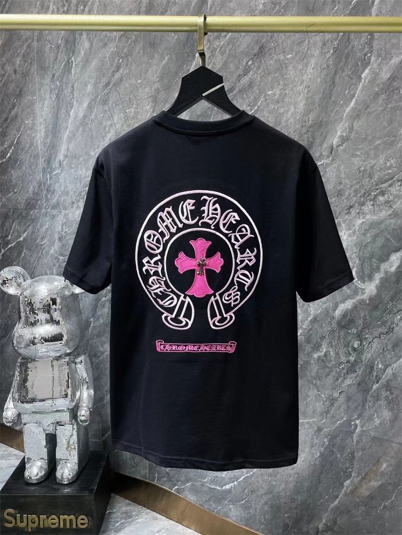 tシャツ  Chrome Hearts クロムハーツ クロムハーツ Ｔシャツ 半袖 春 夏 秋 刺繍 通気性 並行輸入品 トップス プルオーバー メンズ レディース 男女兼用 カジュアル ストリートファッション かわいい お洒落