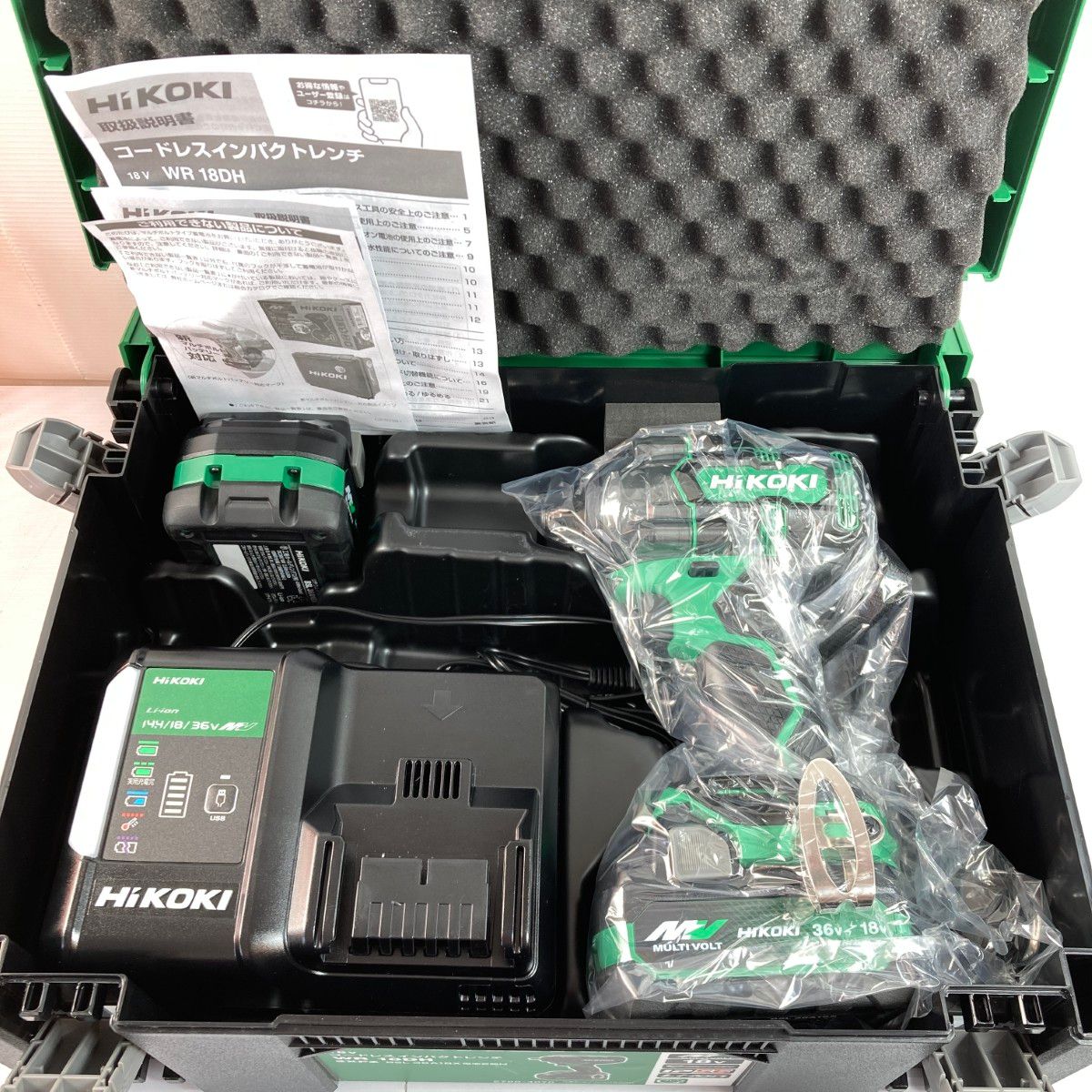 ＊＊HiKOKI ハイコーキ 18v コードレスインパクトレンチ ♥品 1 WR18DH グリーン PSEマーク有