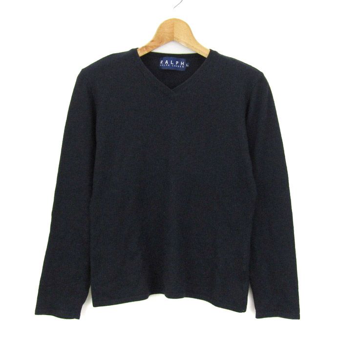 ラルフローレン ニット トップス Vネック セーター シルク カシミヤ混 レディース Lサイズ ネイビー RALPH LAUREN 【中古】 -  メルカリ
