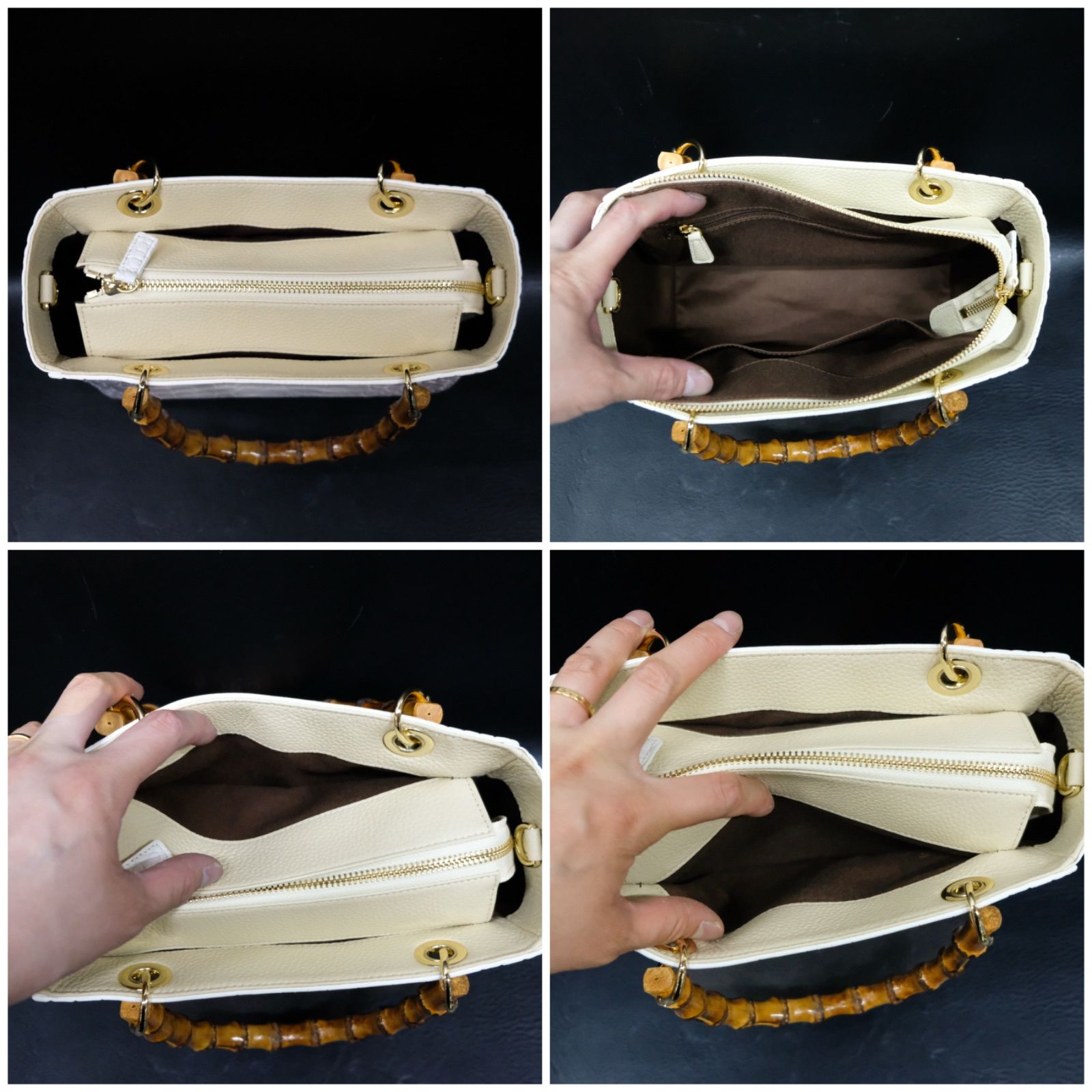 RODANIA ロダニア　バンブーハンドル　イタリアンレザー3WAYバッグ ロダニア イタリアンレザークロコエンボス3WAYショルダーバッグ