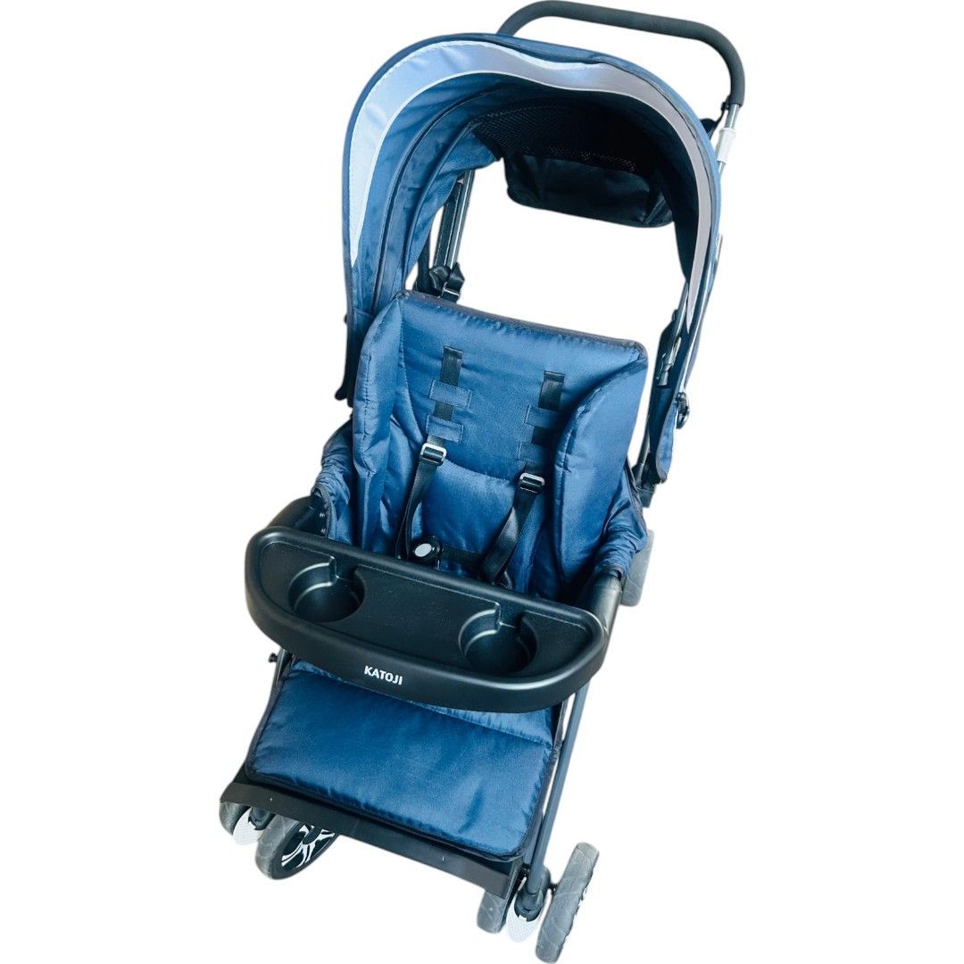 カトージ 二人乗りベビーカー 二人でゴー（ネイビー）後席＋キッズボードで