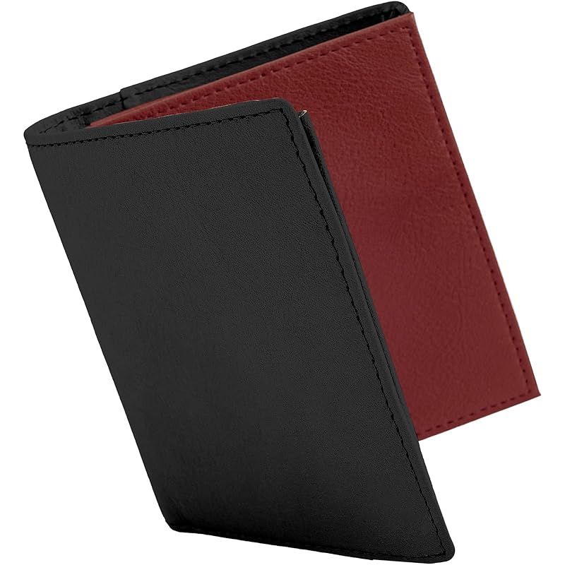 【新品】 [Dom Teporna] 財布 メンズ 二つ折り財布 スマート イタリアンレザー 柔らかい 本革 多ポケット 小さい コンパクト スリム ビジネス ブラックボルドー 1