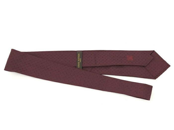 【美品】ルイヴィトン　モノグラム　ネクタイ　高級シルク　総柄　大剣9cm　ピンク ルイヴィトン ネクタイ モノグラム柄 ピンク系 シルク100% 全長