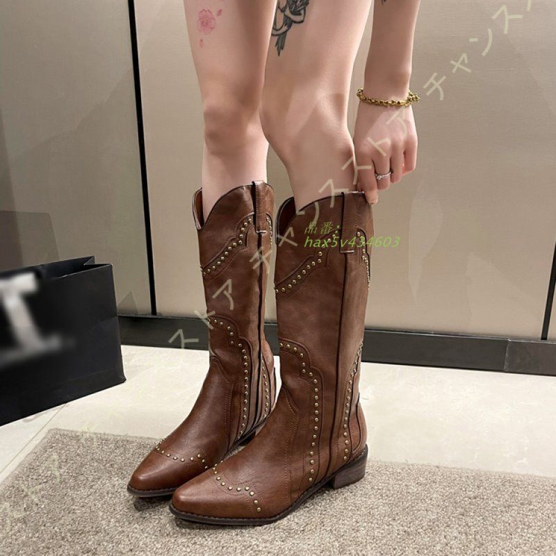 ロングブーツ レディース ブーツ レディース ブーツ ロング ポインテッドトゥ ジョッキーブーツ カジュアル靴 エンジニアブーツ 疲れない シンプル 太めヒール hax5v434603 KIN-KAAI_COM