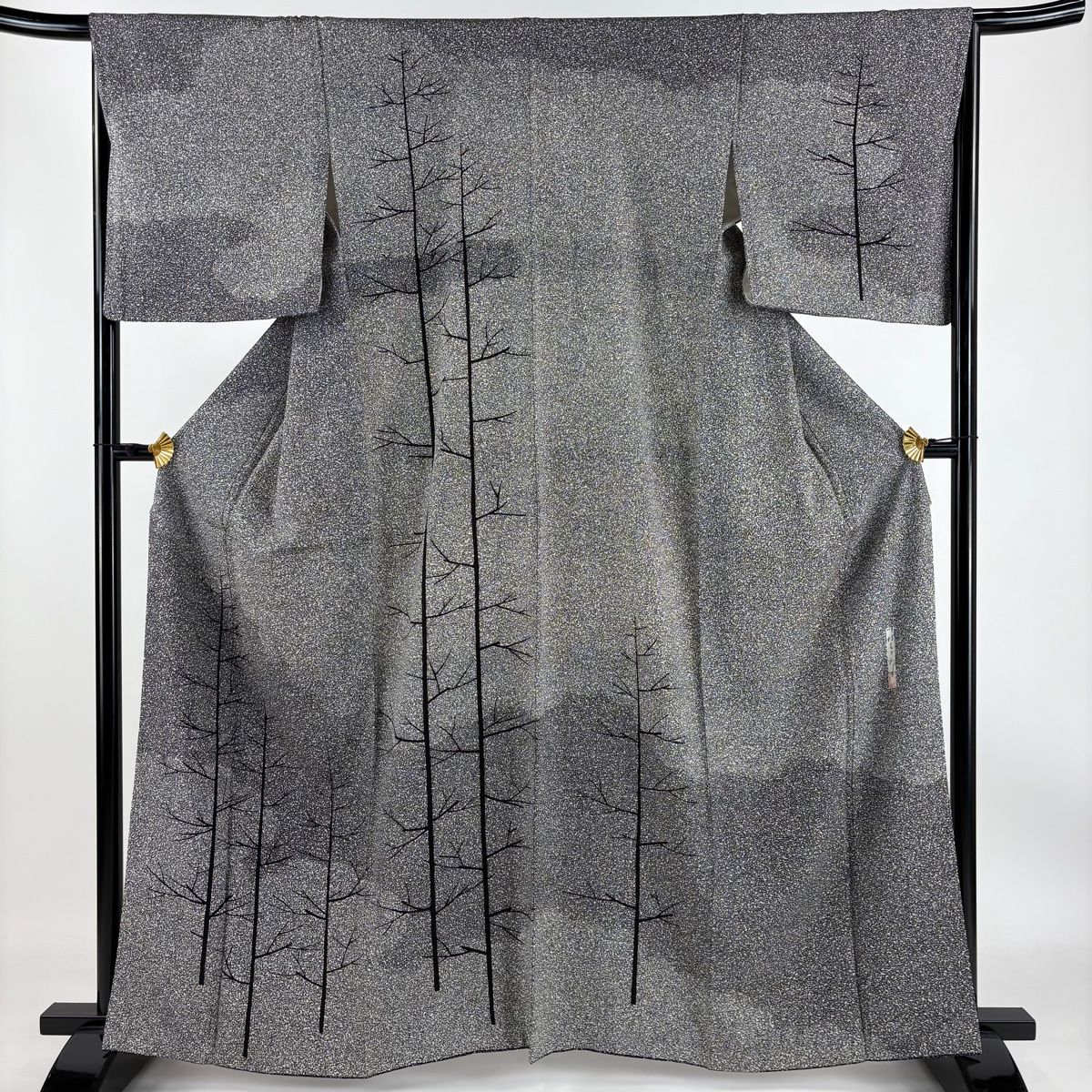 中国美術 蘇州刺繍 壽畫圖 猫と薔薇 蝶図 作者銘入 額装大判シルク