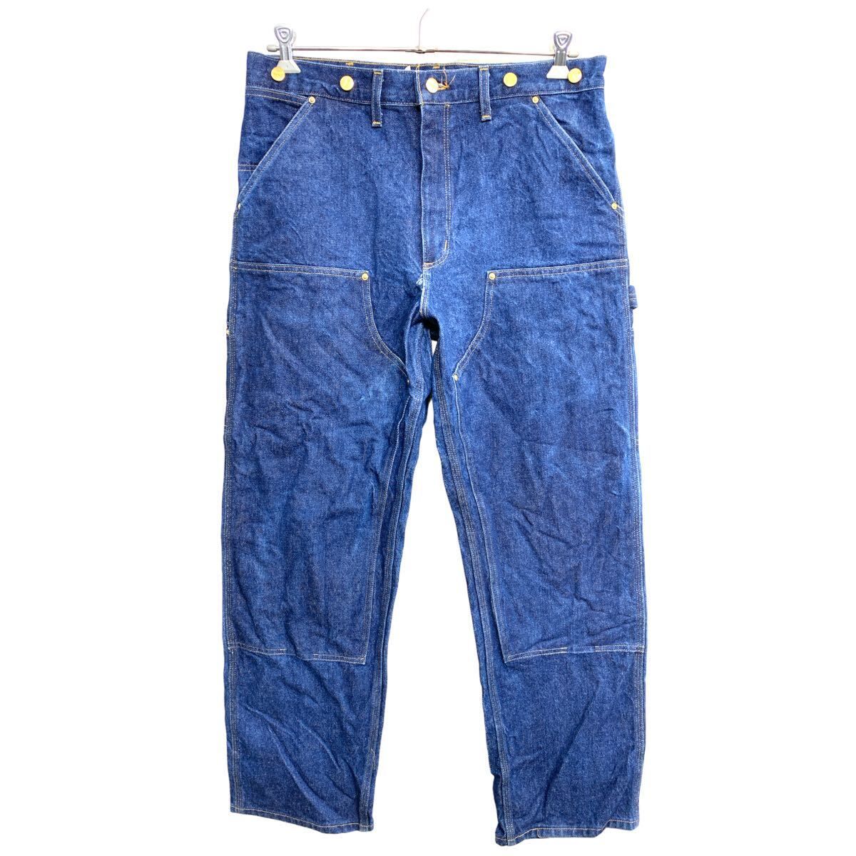 Carhartt デニム ワークパンツ W36 カーハート ダブルニー ビッグサイズ インディゴ コットン USA製 古着卸 アメリカ仕入 2405-632