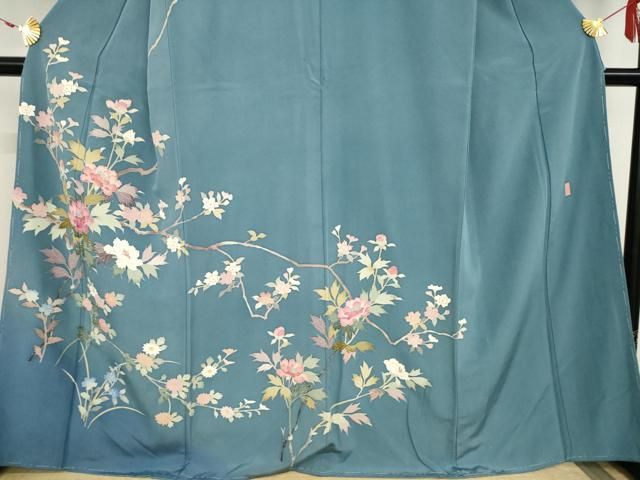 平和屋着物○本加賀友禅作家 寺西光博 訪問着 枝花文 暈し染 正絹 逸品