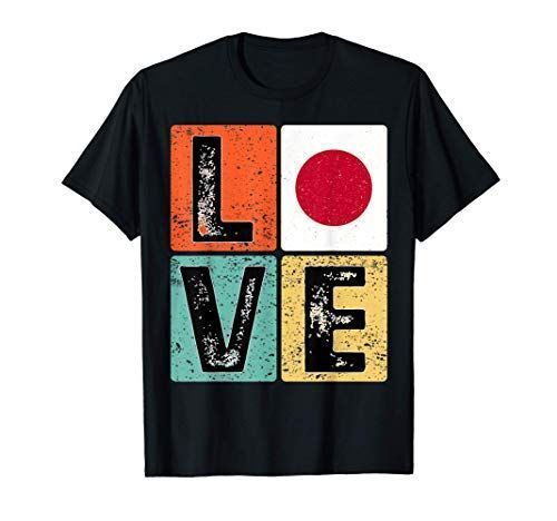 Vintage Retro I Love Japan Flag for Japanese Pride Gift Tシャツ