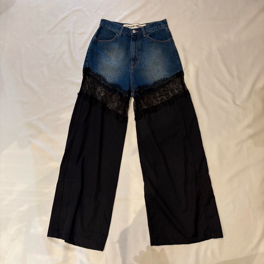 プランクプロジェクト Denim Lace Blocking Pants PRANK PROJECT