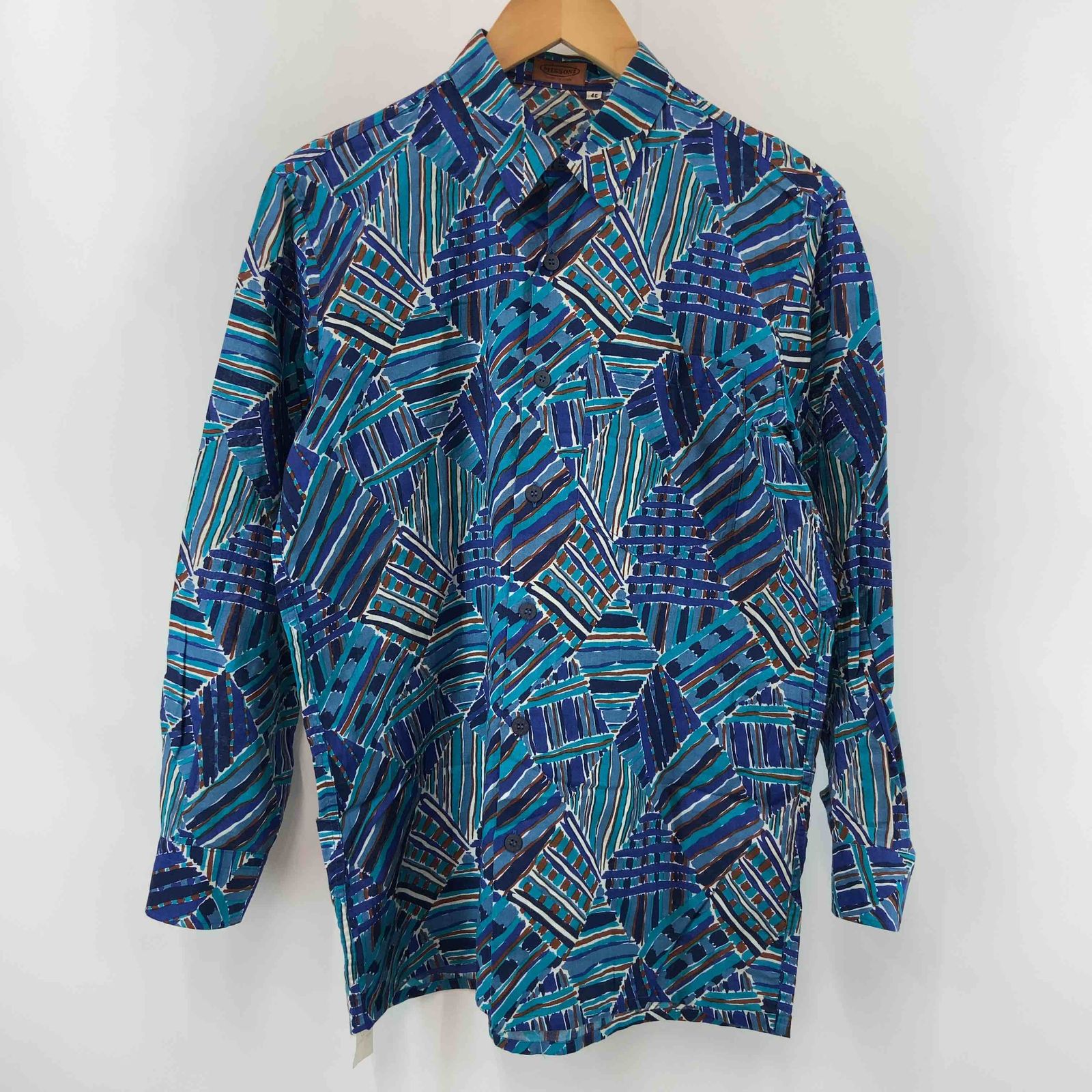 MISSONI ミッソーニ メンズ 長袖シャツ 総柄 ブルー系 - メルカリ