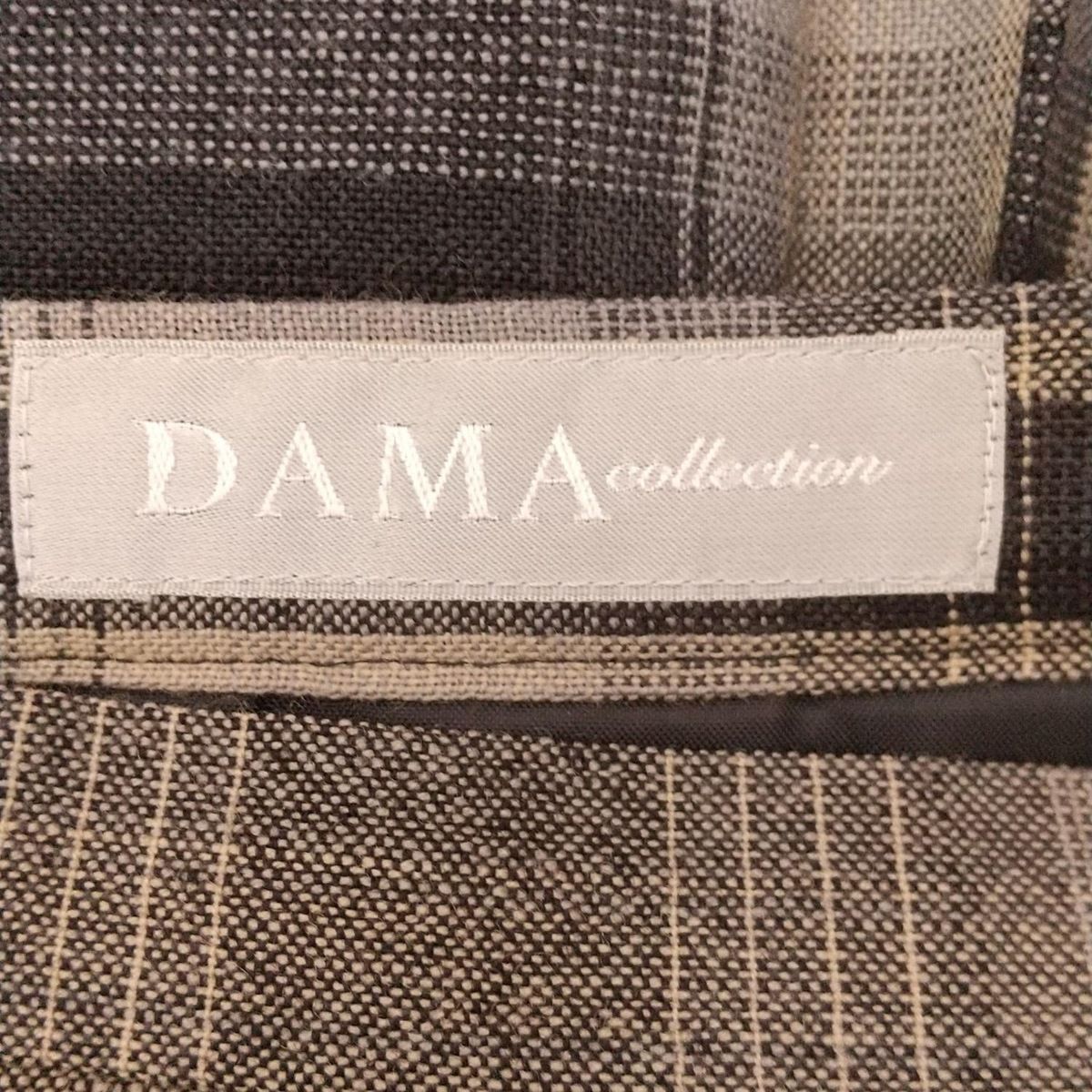 DAMAcollection ダーマ ロングスカート サイズM レディース - グレー×ベージュ×マルチ チェック柄 プリーツ SIROKUMA-CORPORATION_COM