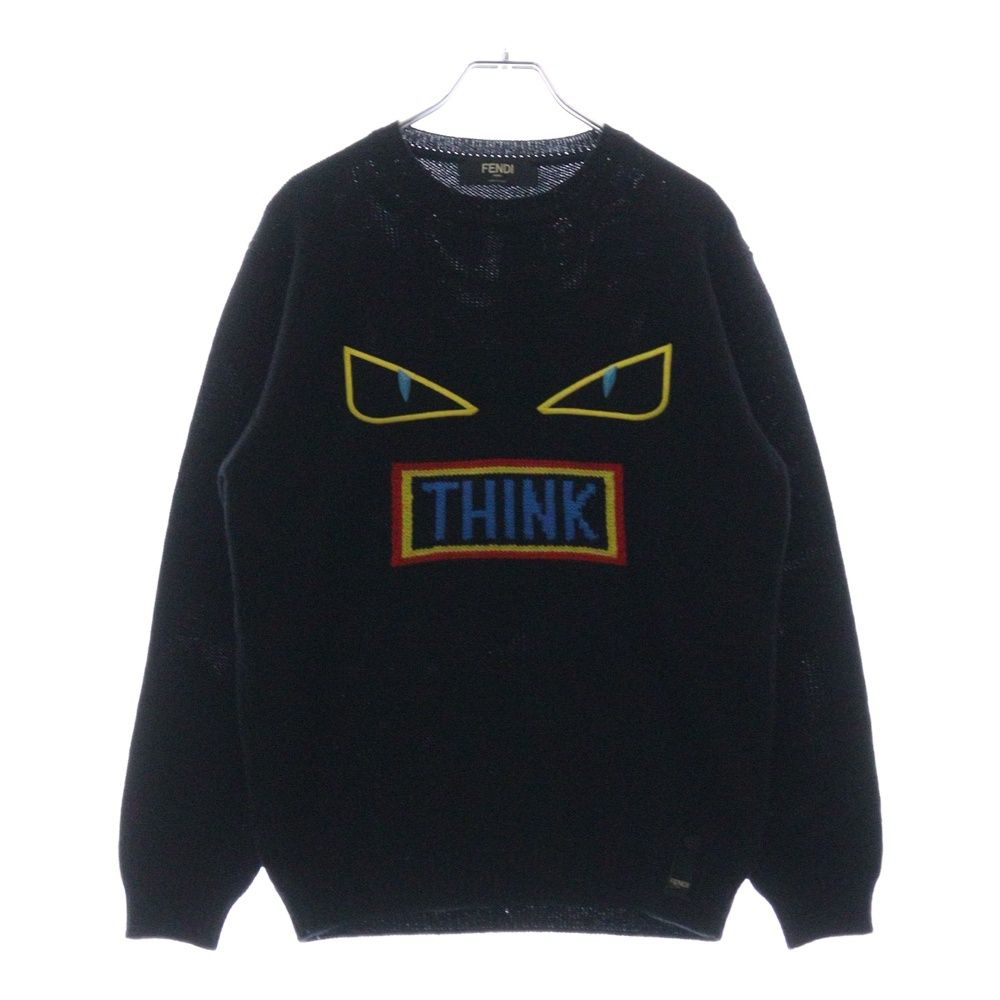 FENDI フェンディ バッグバグスモンスター クルーネックニットセーター ブラック FZZ332 A04W