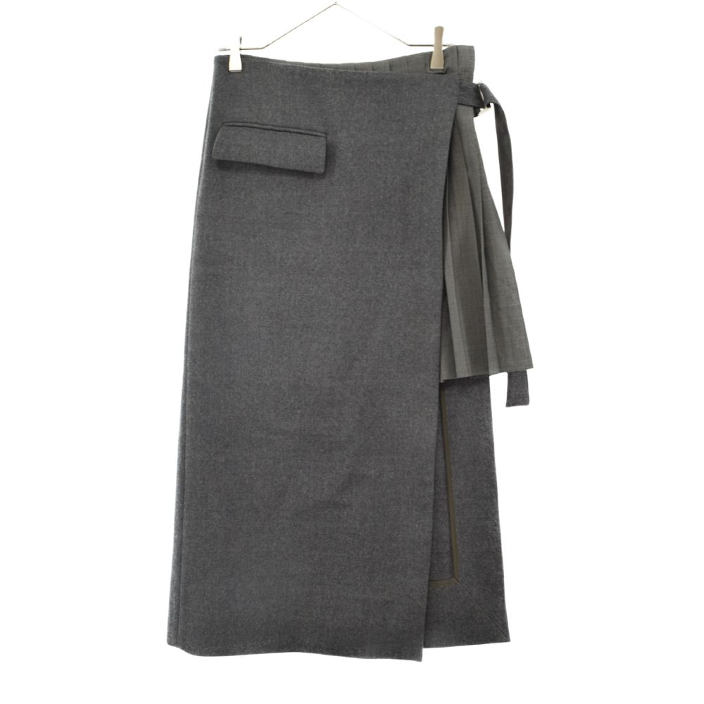 美品【sacai】Melton Skirt メルトンウールロングスカート-