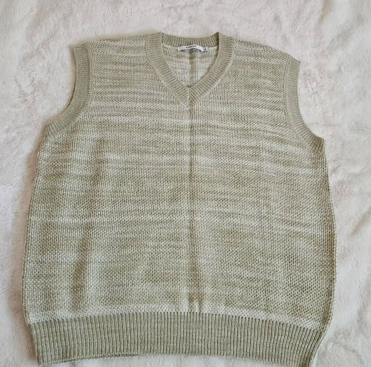 KIIMUIR(キミュア) 不定期 ストライプ ニット セーター ベスト (ミントグリーン) S ）