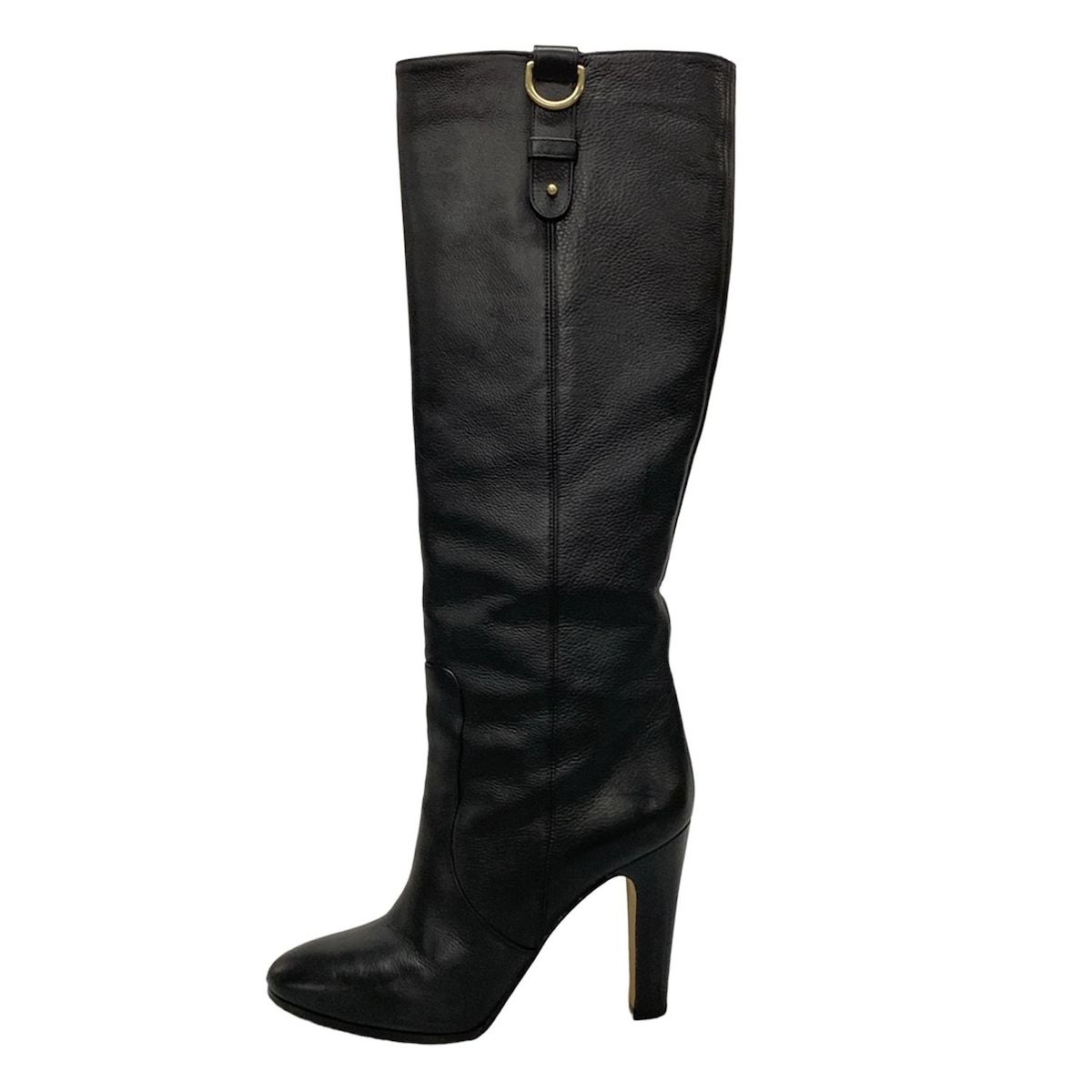 JIMMY CHOO ジミーチュウ ロングブーツ 37 レディース - 黒 レザー