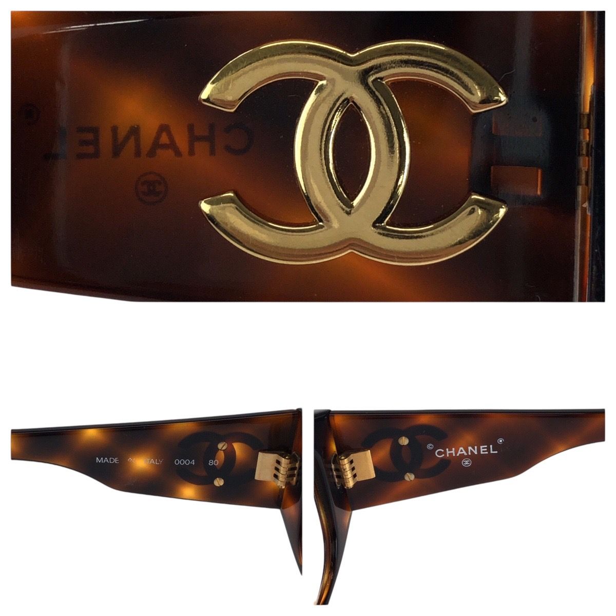 CHANEL シャネル ヴィンテージ ココマーク ブラウン ゴールド金具  