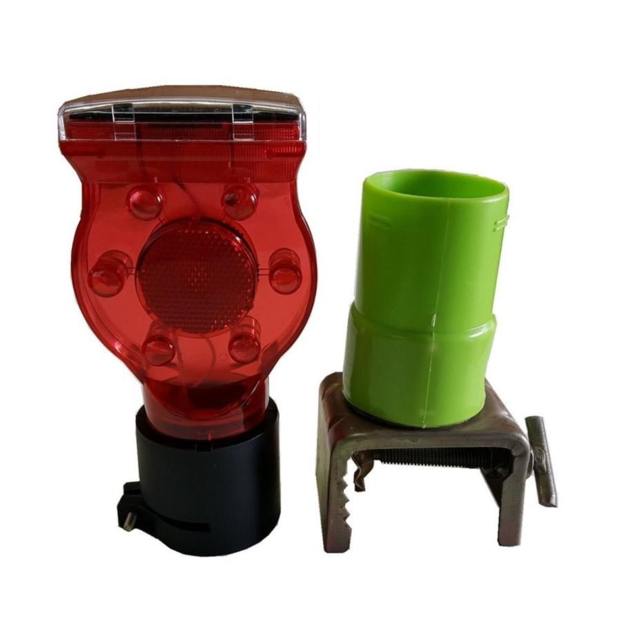 ソーラー工事灯 単管取付バイス付 小売業者 10個セット ソーラー保安灯