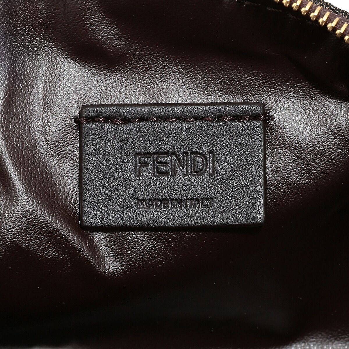 新品 フェンディ FENDI ポーチ ブラウンFFジャカードファブリック 